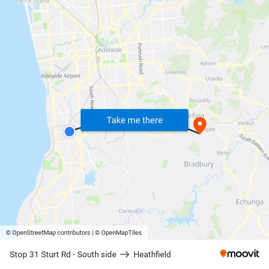 Stop 31 Sturt Rd - South side to Heathfield map