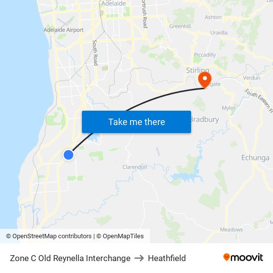 Zone C Old Reynella Interchange to Heathfield map