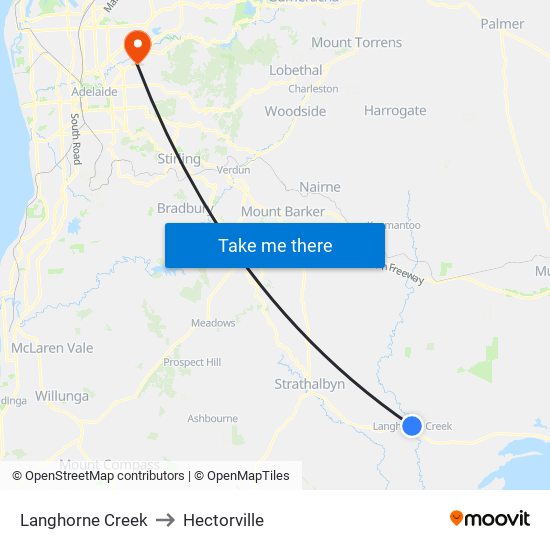 Langhorne Creek to Hectorville map