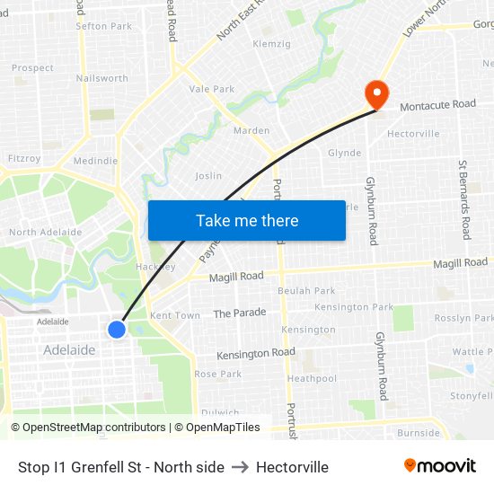 Stop I1 Grenfell St - North side to Hectorville map