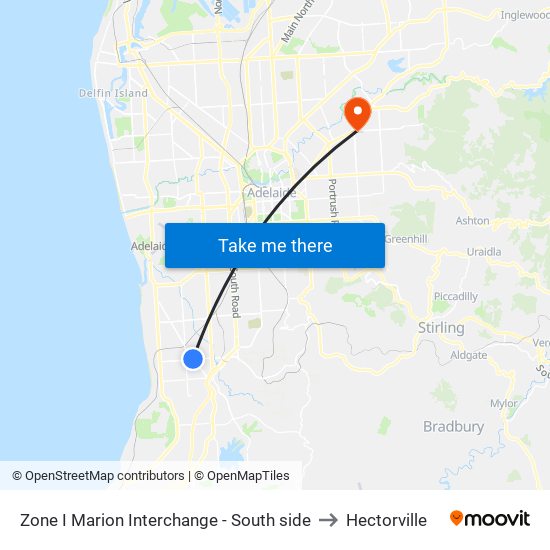 Zone I Marion Interchange - South side to Hectorville map