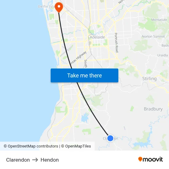 Clarendon to Hendon map