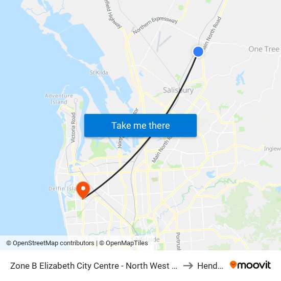 Zone B Elizabeth City Centre - North West side to Hendon map