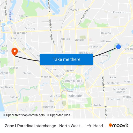 Zone I Paradise Interchange - North West side to Hendon map