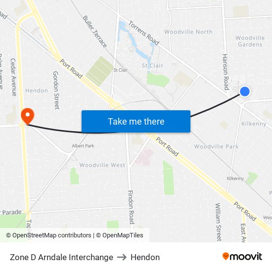 Zone D Arndale Interchange to Hendon map