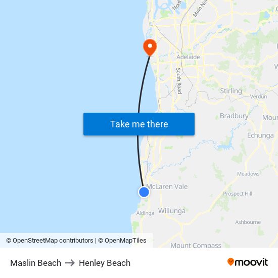 Maslin Beach to Henley Beach map