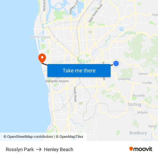 Rosslyn Park to Henley Beach map
