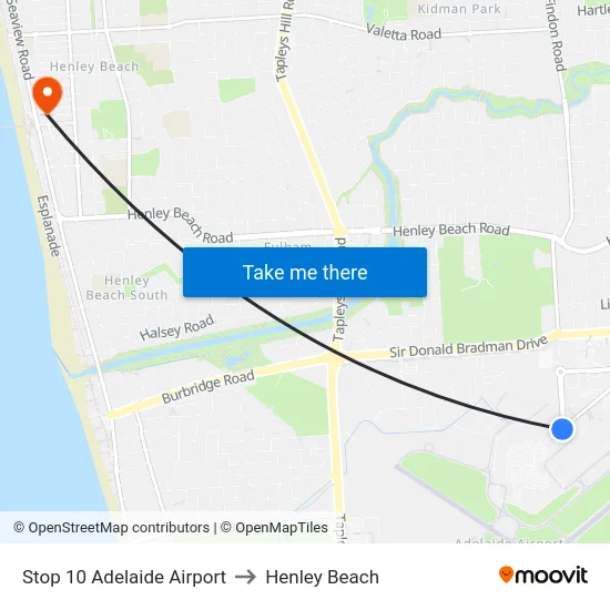 Stop 10 Adelaide Airport to Henley Beach map