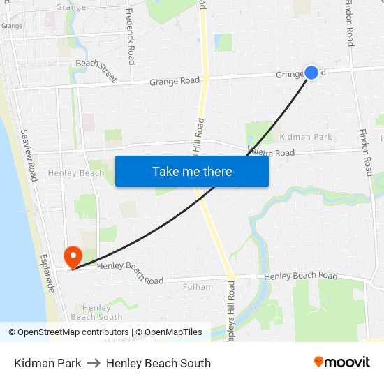 Kidman Park to Henley Beach South map