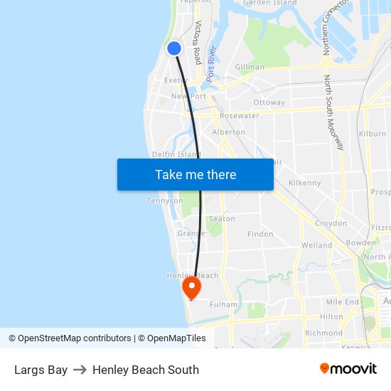 Largs Bay to Henley Beach South map