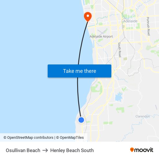 Osullivan Beach to Henley Beach South map