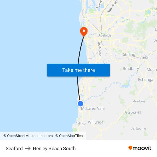 Seaford to Henley Beach South map