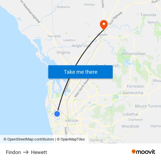 Findon to Hewett map