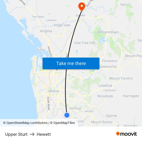 Upper Sturt to Hewett map