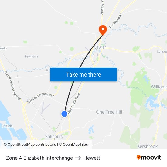 Zone A Elizabeth Interchange to Hewett map