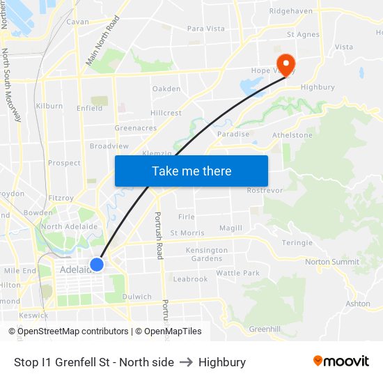 Stop I1 Grenfell St - North side to Highbury map