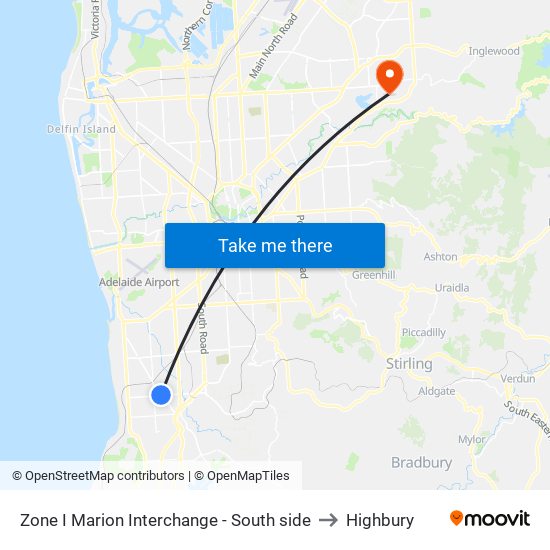 Zone I Marion Interchange - South side to Highbury map