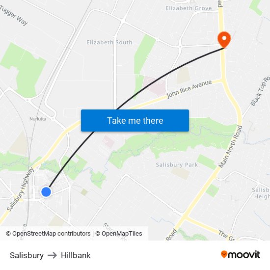 Salisbury to Hillbank map