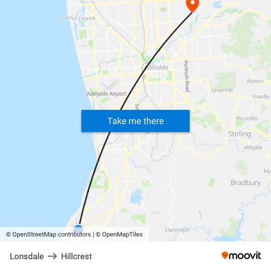 Lonsdale to Hillcrest map