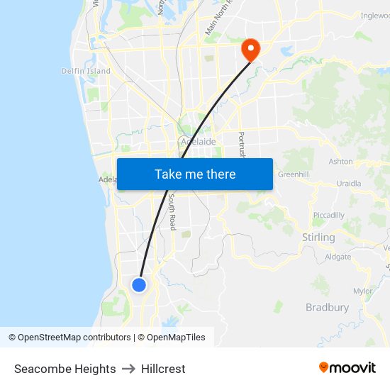 Seacombe Heights to Hillcrest map