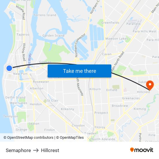 Semaphore to Hillcrest map