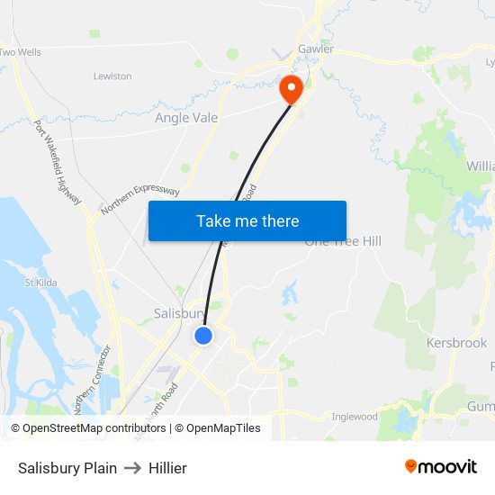 Salisbury Plain to Hillier map