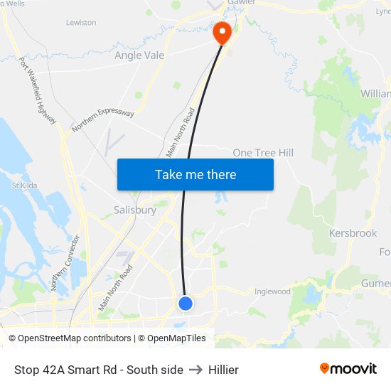 Stop 42A Smart Rd - South side to Hillier map