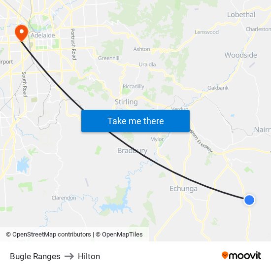 Bugle Ranges to Hilton map