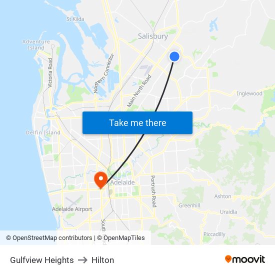 Gulfview Heights to Hilton map