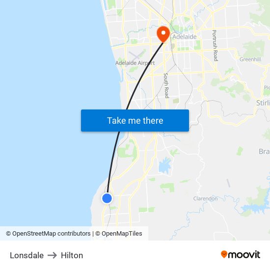 Lonsdale to Hilton map