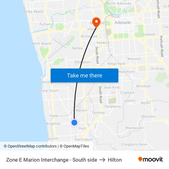 Zone E Marion Interchange - South side to Hilton map