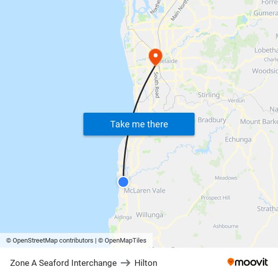 Zone A Seaford Interchange to Hilton map