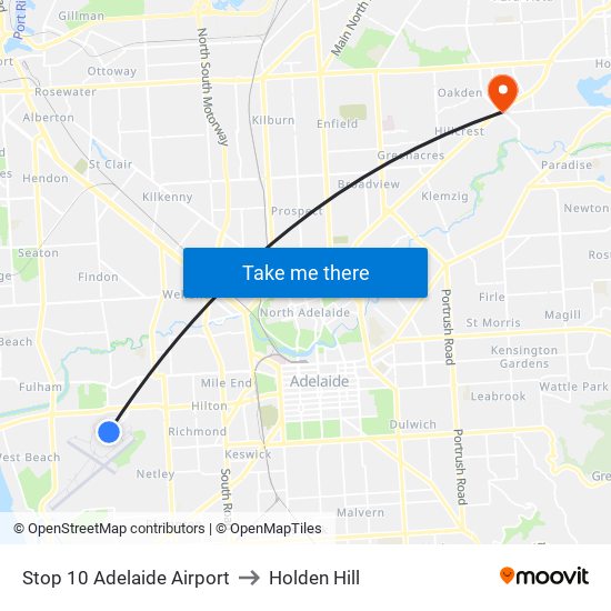 Stop 10 Adelaide Airport to Holden Hill map