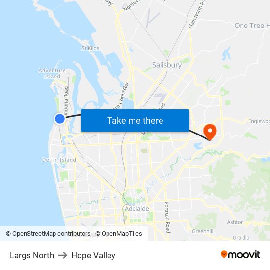 Largs North to Hope Valley map