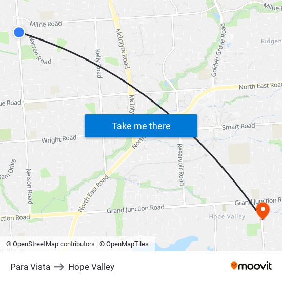 Para Vista to Hope Valley map