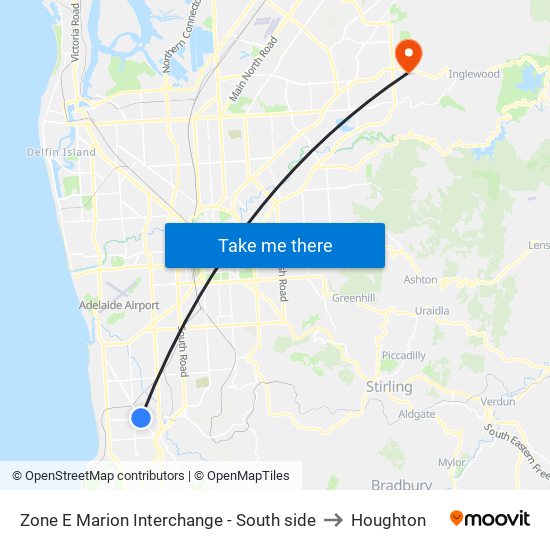 Zone E Marion Interchange - South side to Houghton map