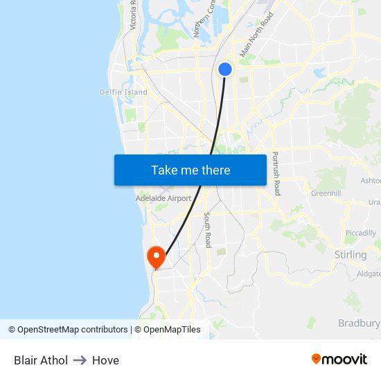 Blair Athol to Hove map