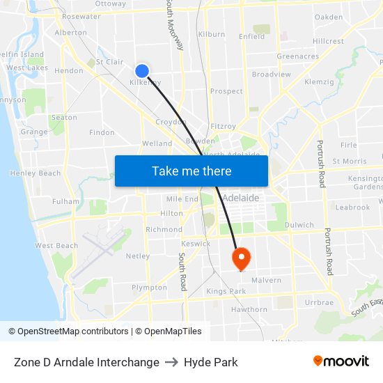 Zone D Arndale Interchange to Hyde Park map