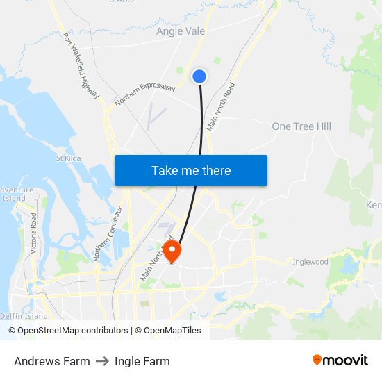 Andrews Farm to Ingle Farm map