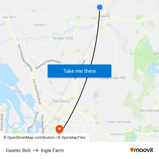 Gawler Belt to Ingle Farm map