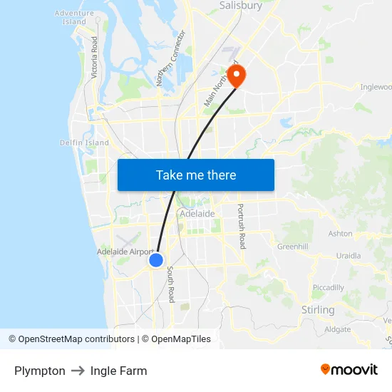 Plympton to Ingle Farm map