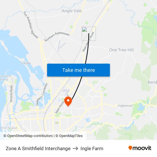 Zone A Smithfield Interchange to Ingle Farm map