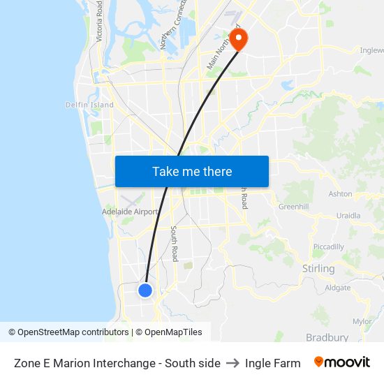 Zone E Marion Interchange - South side to Ingle Farm map