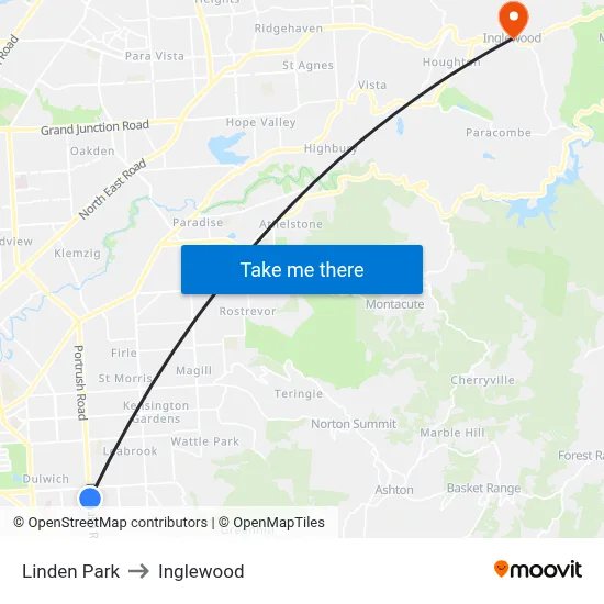 Linden Park to Inglewood map