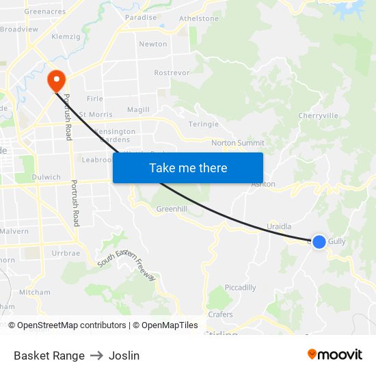 Basket Range to Joslin map