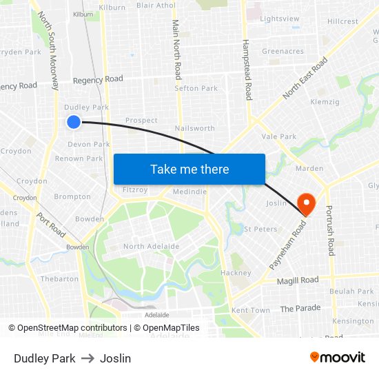 Dudley Park to Joslin map