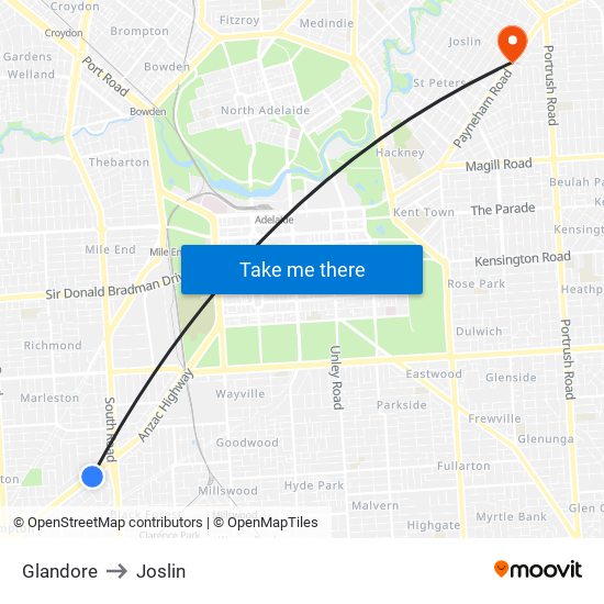 Glandore to Joslin map