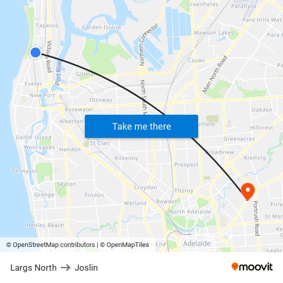 Largs North to Joslin map