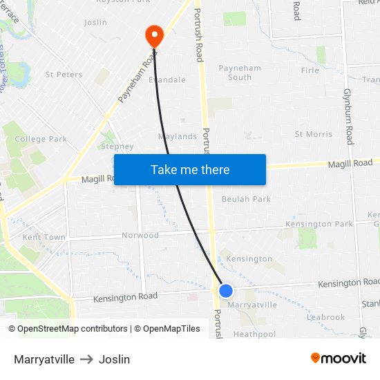 Marryatville to Joslin map