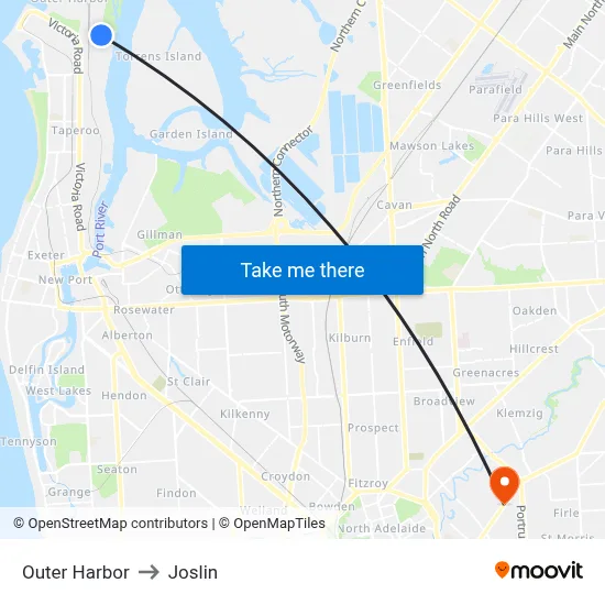 Outer Harbor to Joslin map